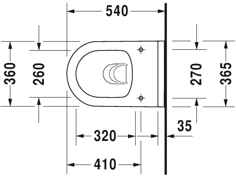 Duravit Starck 3 væghængt toilet 540x375 u/ skyllekant Duravit Starck 3 væghængt toilet 540x375 u/ skyllekant