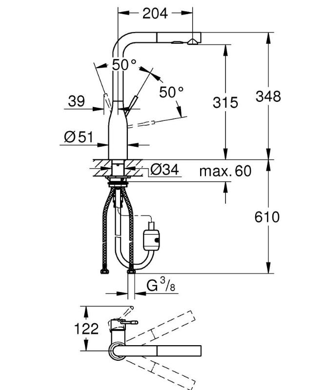 Grohe Essence køkkenarmatur m/udtræk, krom Grohe Essence køkkenarmatur m/udtræk, krom