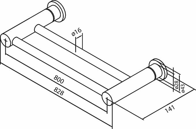Damixa håndklædestang, dobbelt, Børstet messing Damixa håndklædestang, dobbelt, Børstet messing