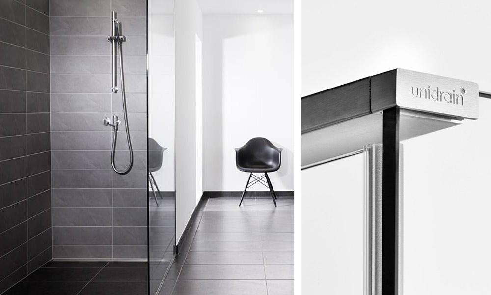 Unidrain GlassLine brusevæg Unidrain GlassLine brusevæg