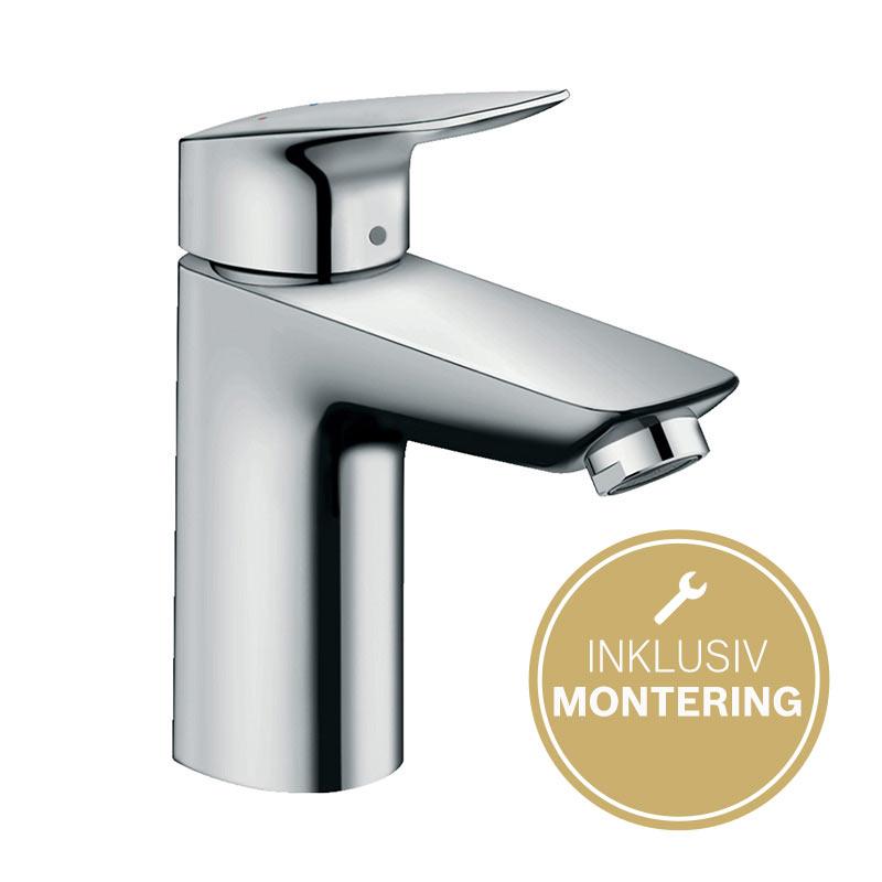 Hansgrohe Logis 100 håndvaskarmatur m/push up bundventil, krom Hansgrohe Logis 100 håndvaskarmatur m/push up bundventil, krom