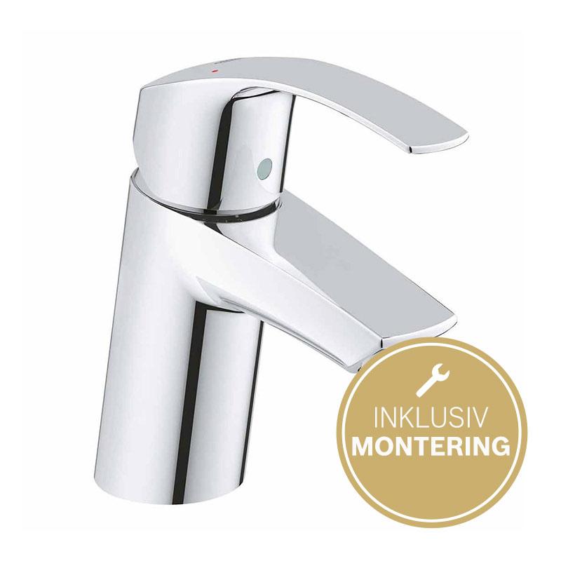 GROHE Eurosmart håndvaskarmatur u/bundventil, krom  GROHE Eurosmart håndvaskarmatur u/bundventil, krom
