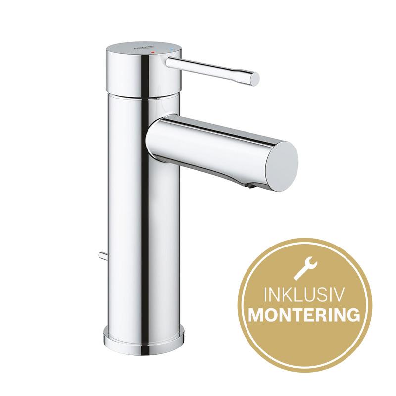 GROHE Essence håndvaskarmatur m/bundventil, s-size, krom GROHE Essence håndvaskarmatur m/bundventil, s-size, krom