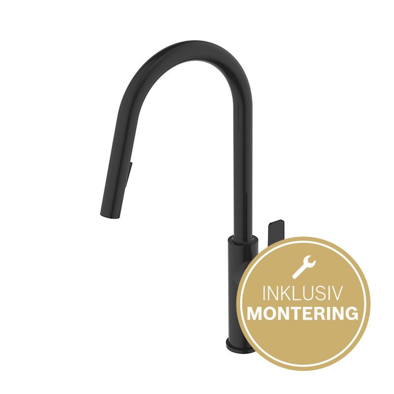 Gustavsberg Epic køkkenarmatur m/udtrækstud, Mat sort Gustavsberg Epic køkkenarmatur m/udtrækstud, Mat sort