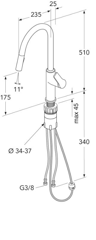 Gustavsberg Epic køkkenarmatur m/udtrækstud, Mat sort Gustavsberg Epic køkkenarmatur m/udtrækstud, Mat sort