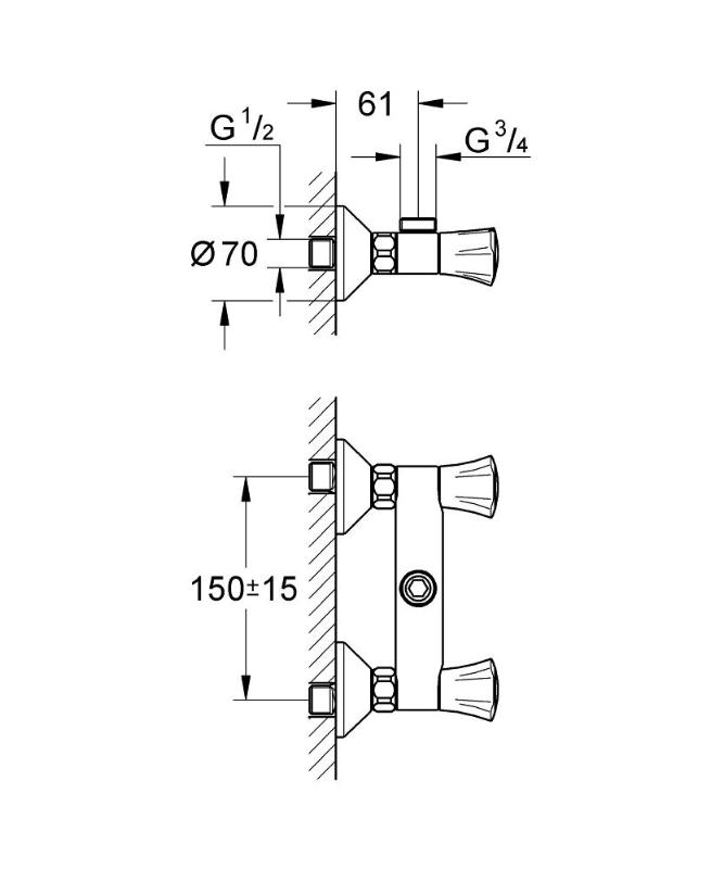 GROHE Costa L brusearmatur, u/termostat, krom GROHE Costa L brusearmatur, u/termostat, krom
