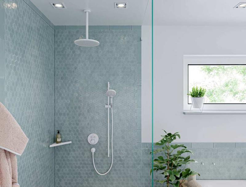 Hansgrohe AddStoris hjørnehylde, mat hvid Hansgrohe AddStoris hjørnehylde, mat hvid