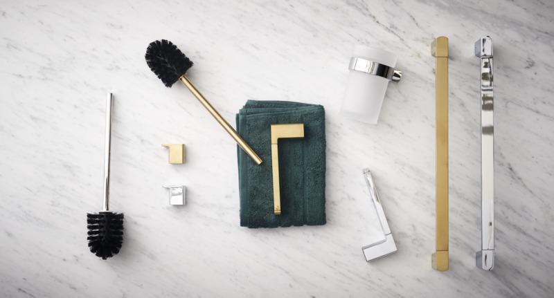 Gustavsberg Square håndklædestang, Børstet messing Gustavsberg Square håndklædestang, Børstet messing